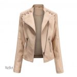 Veste vintage en simili cuir noir pour femme