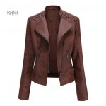 Veste féminine style vintage en simili cuir