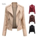 Veste simili cuir avec look rétro pour femmes