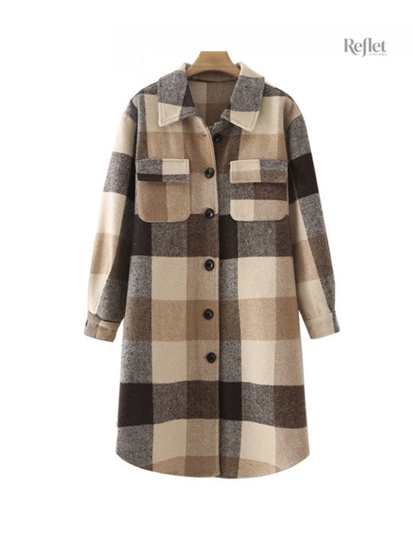 veste-vintage-a-carreaux-femme-1 Veste vintage à carreaux femme élégante et tendance