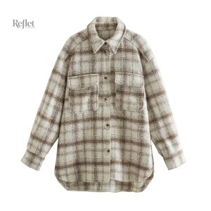 Veste à carreaux femme avec coupe vintage