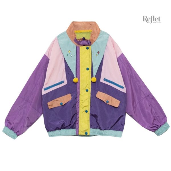 veste-vintage-femme-annee-50-1 Veste vintage femme style années 50 en coton coloré