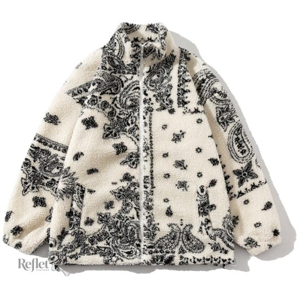 Veste vintage avec motifs rétro, parfaite pour un style unique