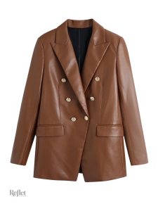 Veste en cuir pour femme, design vintage intemporel