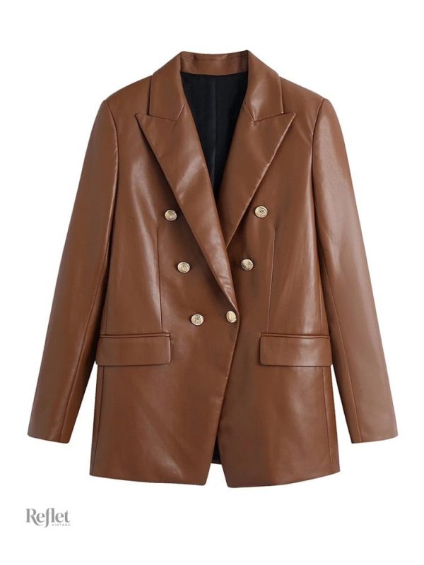 Veste en cuir pour femme, design vintage intemporel
