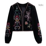 Veste vintage femme à motif fleuri