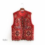 Veste vintage femme rouge élégante et stylée