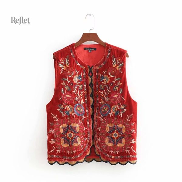 Veste rouge femme au design rétro et unique