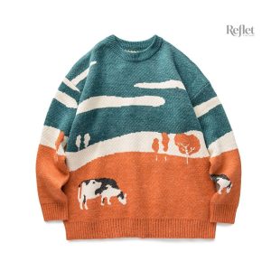 Pull rétro pour homme, design vintage, textures agréables