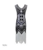 Robe courte années 20 avec motif