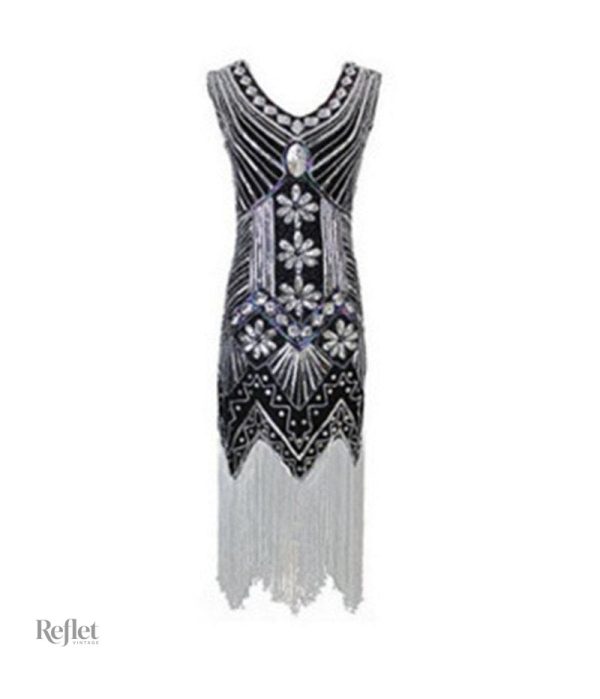 Robe courte années 20 avec motif