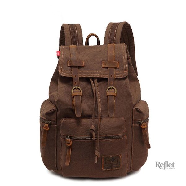 Sac à dos en cuir vintage avec finitions élégantes